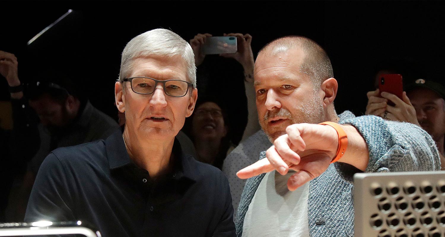 Apple CEO Tim Cook with Jony Ive in an undated file photo